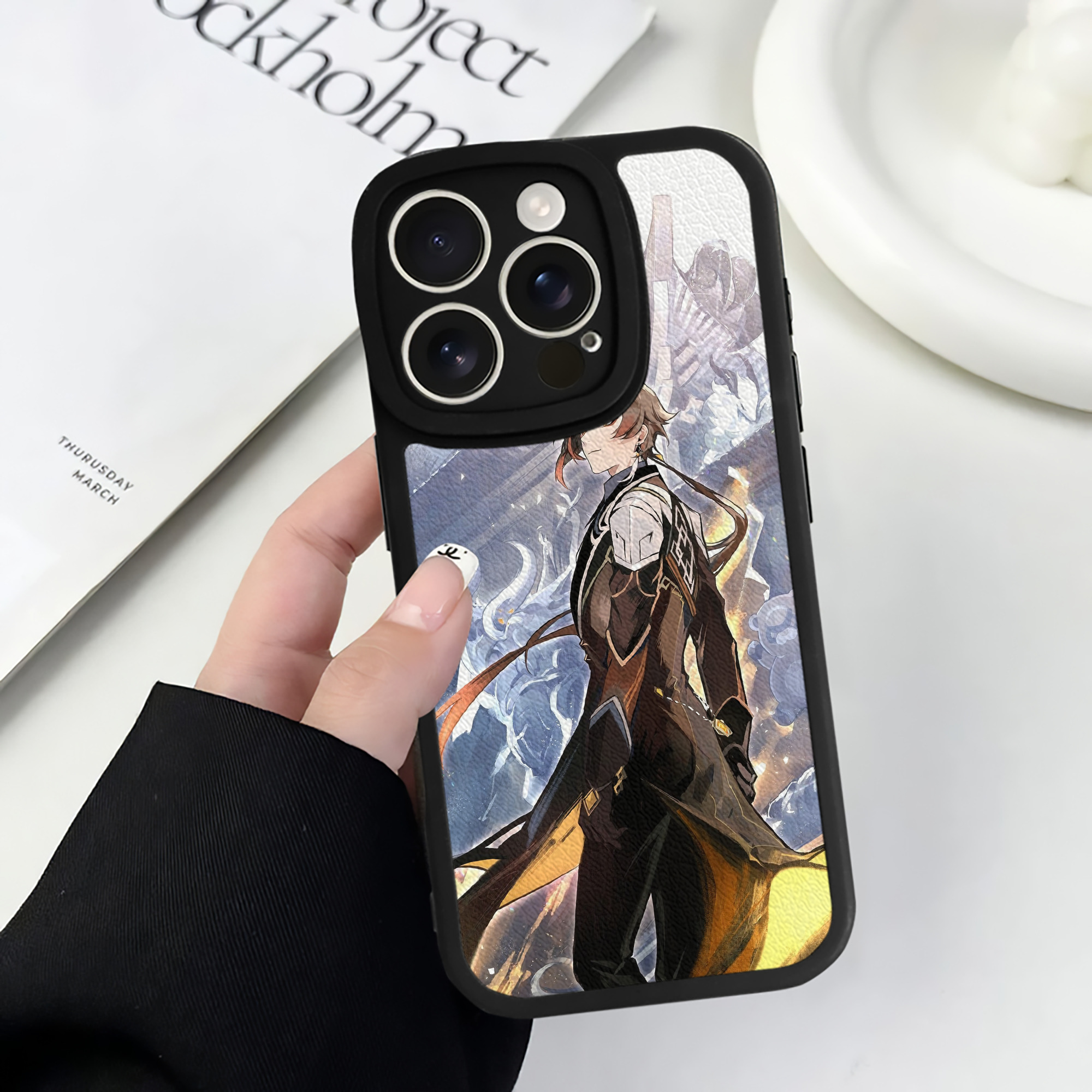 げんし神 genshin 【iPhone 16シリーズ対応】シリコンスマホケース（レザー調） 材質：シリコン